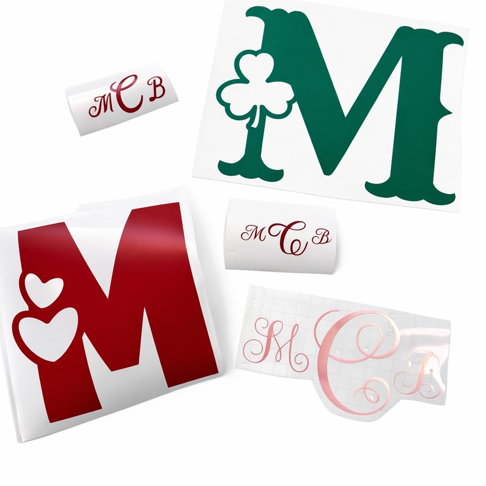 Set of 5 Vinyl Decals with name, letter, or monogram - Personalized